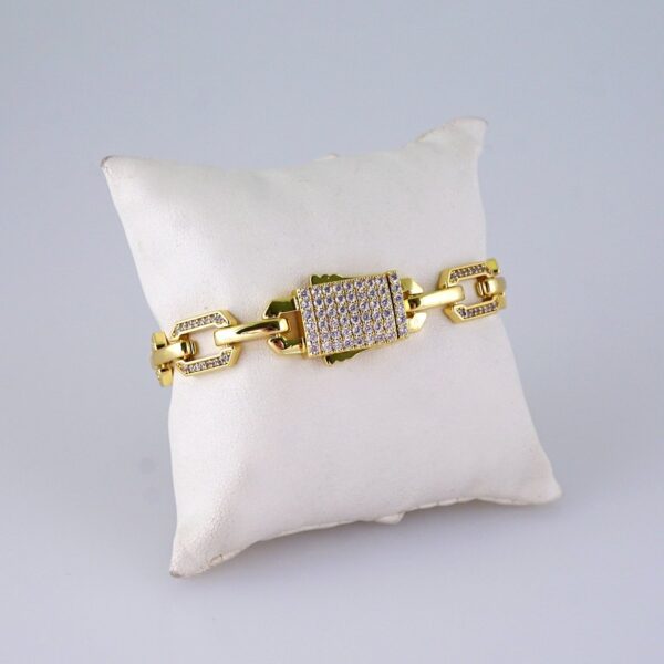B1303 Women's Bracelet - Pulseras Dama - Zircon Stone - 14K Real Color