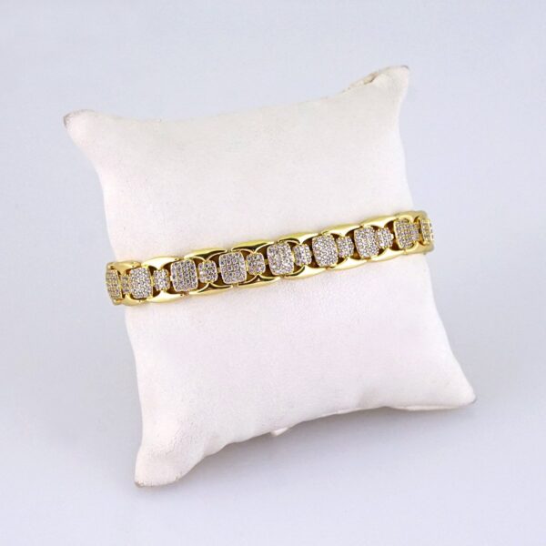 B1318 Women's Bracelet - Pulseras Dama - Zircon Stone - 14K Real Color
