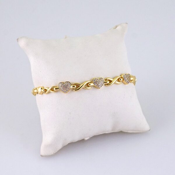 B1321 Women's Bracelet - Pulseras Dama - Zircon Stone - 14K Real Color