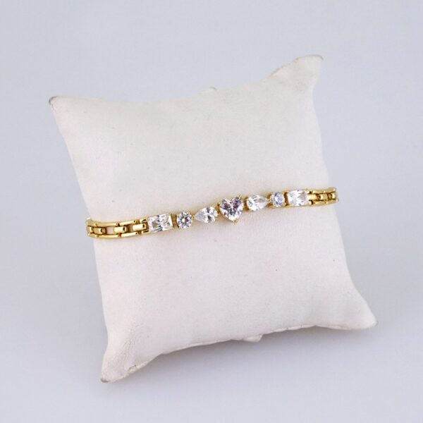 B1323 Women's Bracelet - Pulseras Dama - Zircon Stone - 14K Real Color