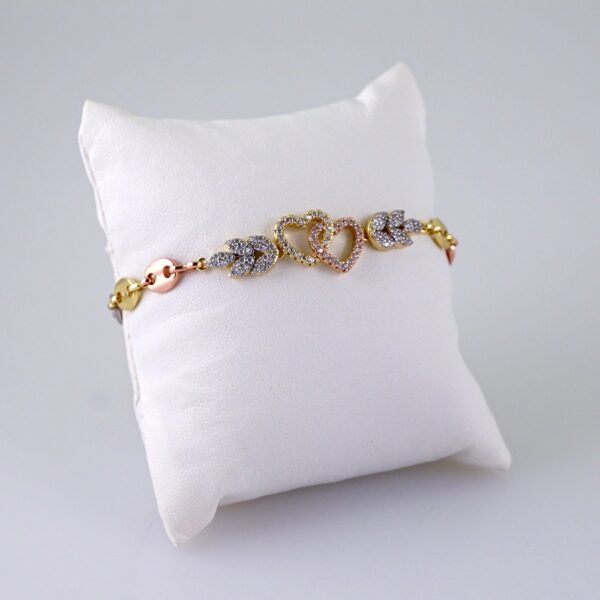 Woman Bracelets/ Pulseras Dama/  Zircon Stone/  Three Tone// B1088