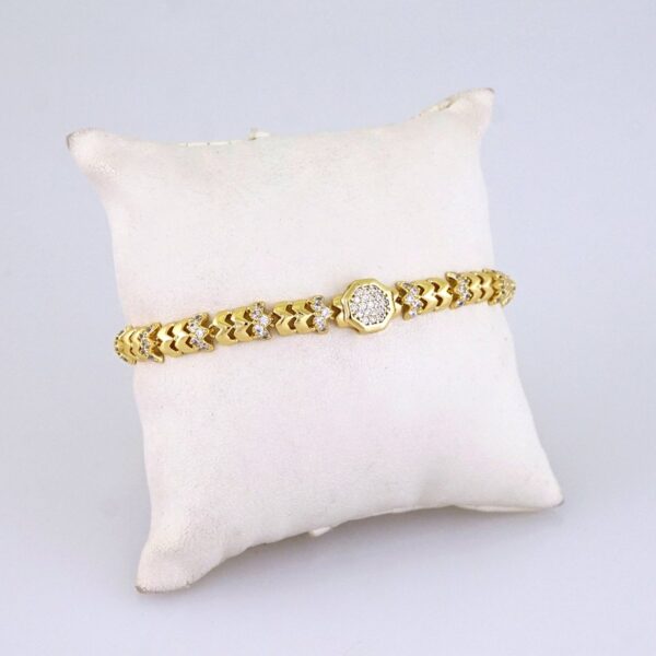 B1326 Women's Bracelet - Pulseras Dama - Zircon Stone - 14K Real Color