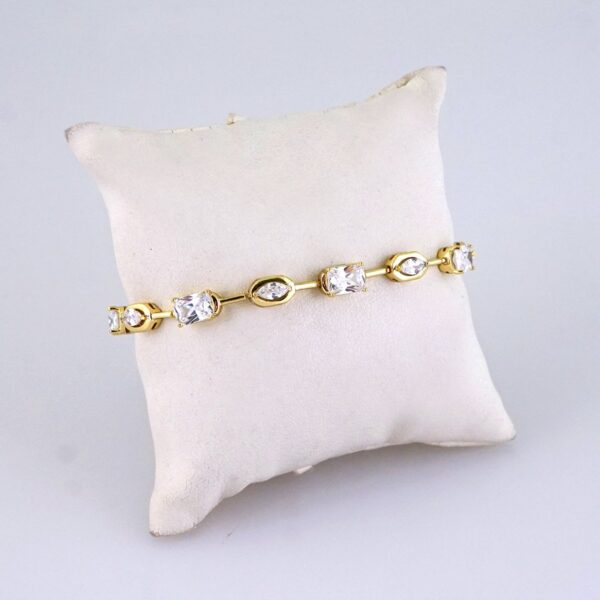 B1328 Women's Bracelet - Pulseras Dama - Zircon Stone - 14K Real Color