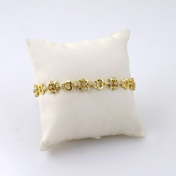 B1332 Women's Bracelet - Pulseras Dama - Zircon Stone - 14K Real Color
