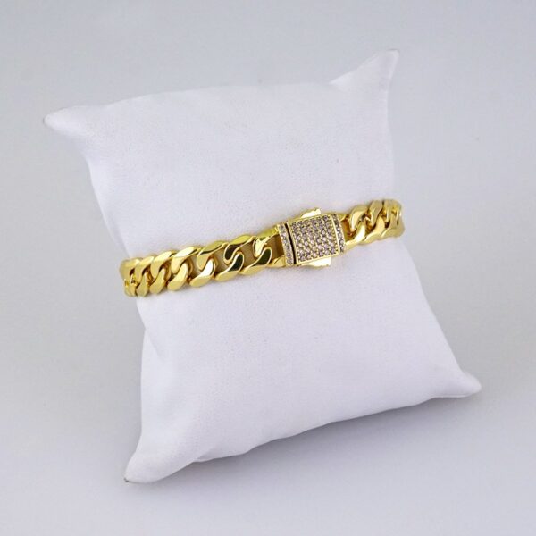 B1336 Bracelet - Pulseras/ Zircon Stone - 14K Real Color/7MM