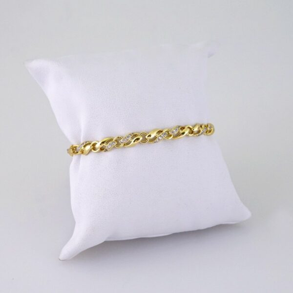 B1343 Women's Bracelet - Pulseras Dama - Zircon Stone - 14K Real Color