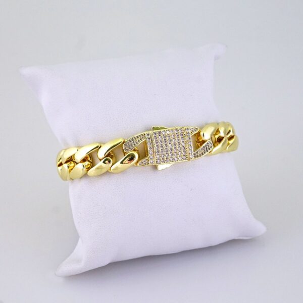 B1347 Bracelet - Pulseras/ Zircon Stone - 14K Real Color/12MM