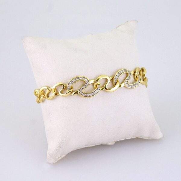 B1352 Bracelet - Pulseras/ Zircon Stone - 14K Real Color