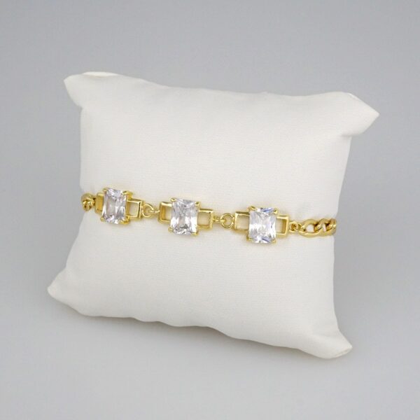 Bracelets Woman/ Pulseras Dama/  Zircon Stone/  14K Real Color// B301