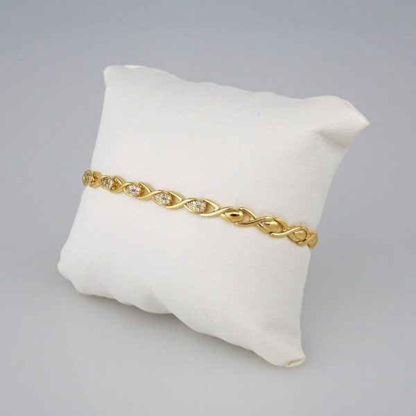 Bracelets Woman/ Pulseras Dama/  Zircon Stone/  14K Real Color// B352