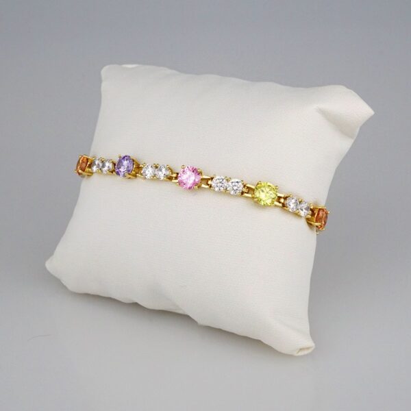 Bracelets Woman/ Pulseras Dama/ Zircon Stone/14K Real Color// B354