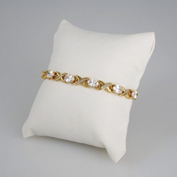Bracelets Woman/ Pulseras Dama/ Zircon Stone/14K Real Color// B379