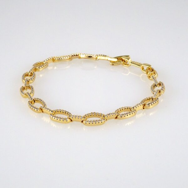 Bracelets Woman/ Pulseras Dama/  Zircon Stone/  14K Real Color// B386