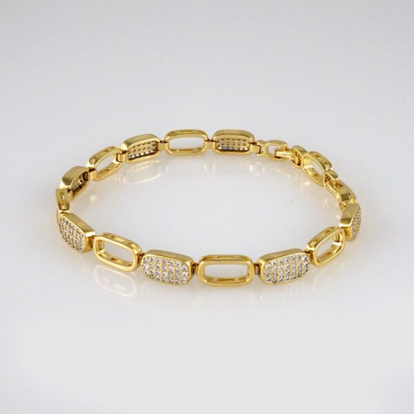 Bracelets Woman/ Pulseras Dama/  Zircon Stone/  14K Real Color// B389