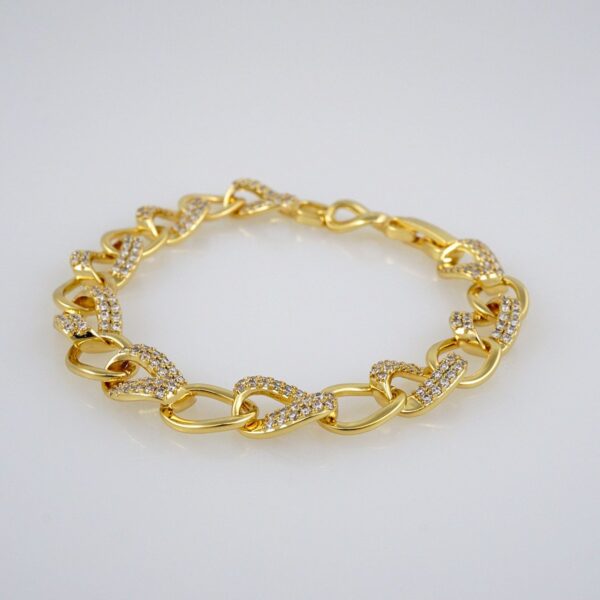 Bracelets Woman/ Pulseras Dama/  Zircon Stone/  14K Real Color// B395