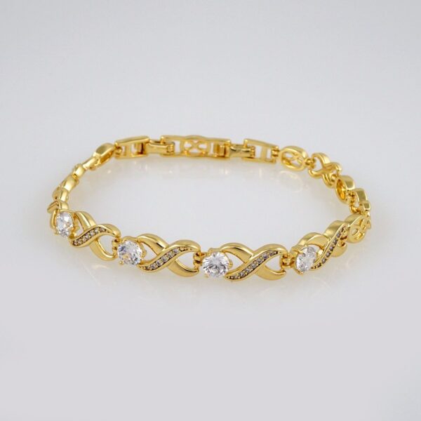 Bracelets Woman/ Pulseras Dama/  Zircon Stone/  14K Real Color// B396