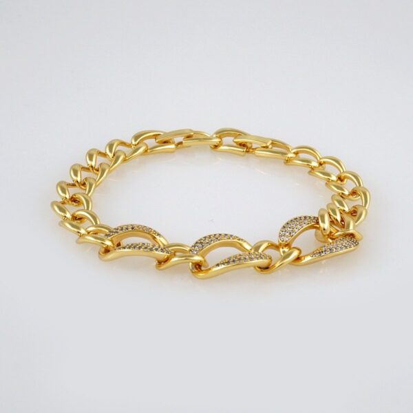 Bracelets Woman/ Pulseras Dama/  Zircon Stone/  14K Real Color// B397