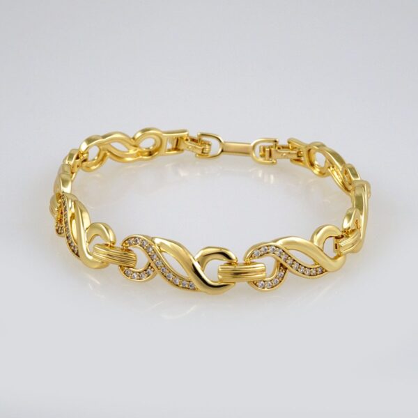 Bracelets Woman/ Pulseras Dama/  Zircon Stone/  14K Real Color// B400