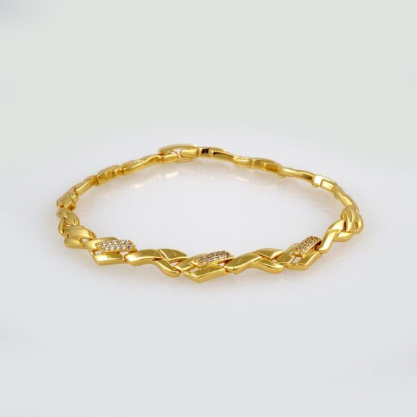 Bracelets Woman/ Manillas Mujer/  14K Real Color/  Zircon Stone//B402