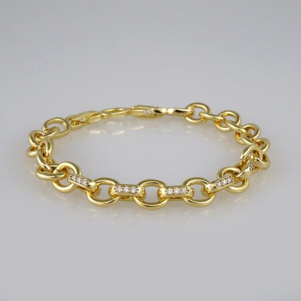 Bracelets Woman/ Pulseras Dama/ Zircon Stone/14K Real Color// B415