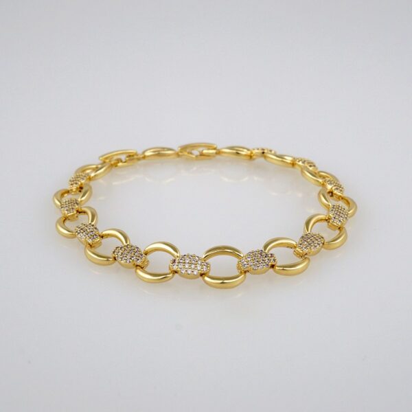 Bracelets Woman/ Pulseras mujer/   Zircon Stone/  14K Real Color// B423