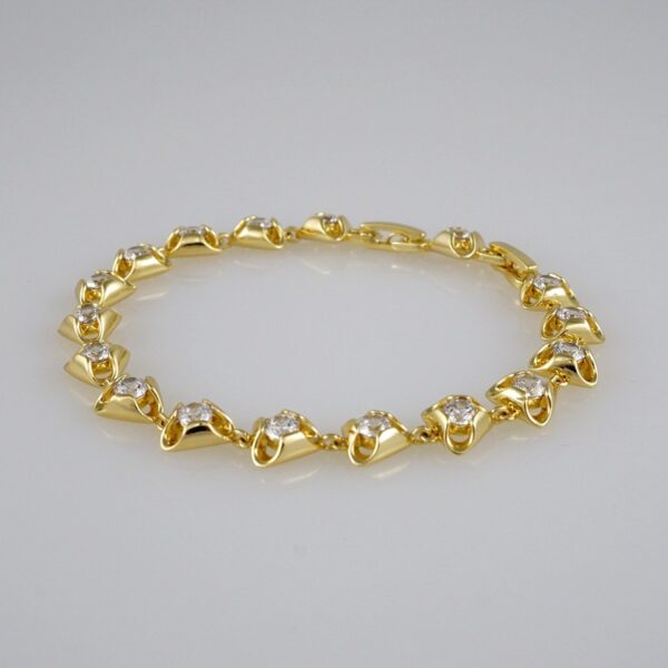 Bracelets Woman/ Pulseras Dama/  Zircon Stone/  14K Real Color// B433