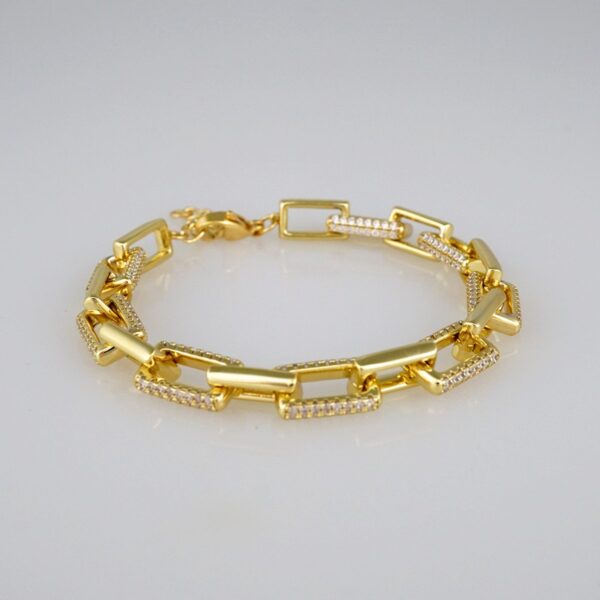 Bracelets Women/ Pulseras Dama/  Zircon Stone/  14K Real Color// B445