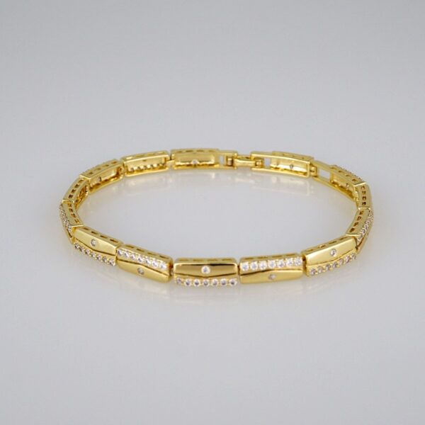 Bracelets Women/ Pulseras Dama/  Zircon Stone/  14K Real Color// B453
