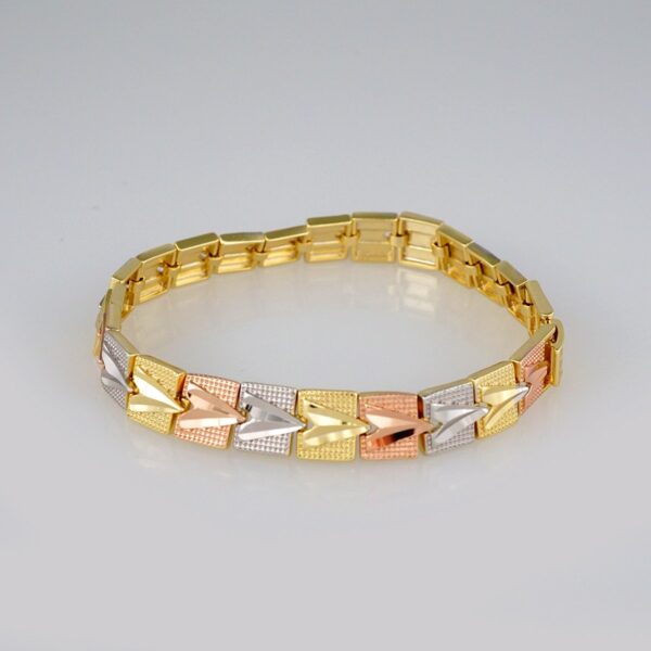 Bracelets Women/ Pulseras Dama/  ThreeTone/  14K Real Color// B457