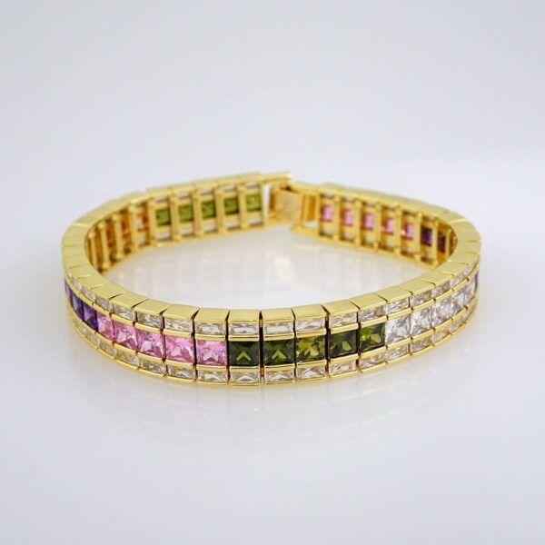 Woman Bracelets/ Pulseras Dama/  Zircon Stone/ 14K Real Color// B512
