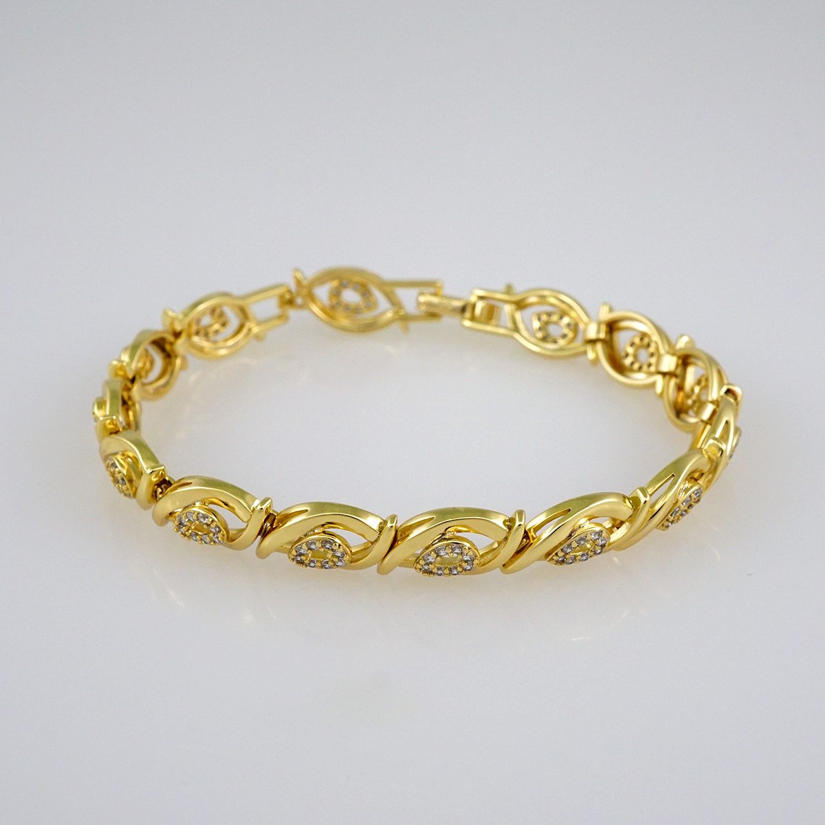 Women Bracelets/ Pulseras Dama/ Zircon Stone/ 14K Real Color// B523