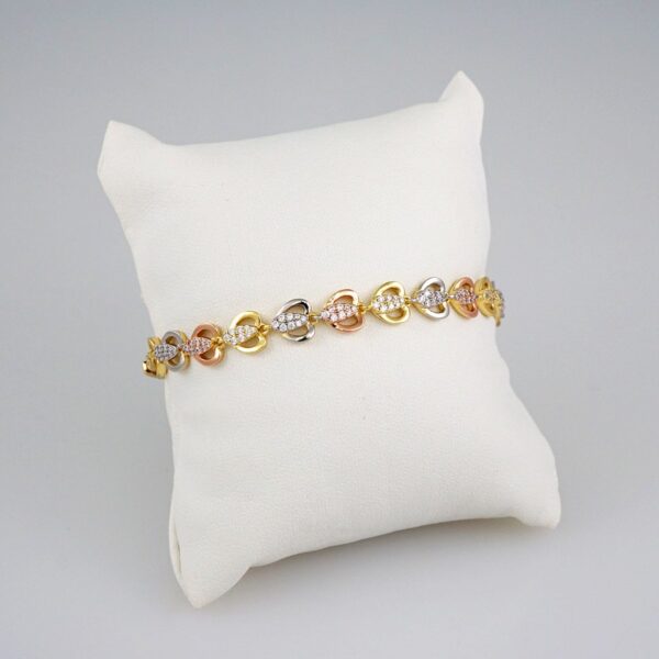 Women Bracelets/ Pulseras Dama/  Zircon Stone/ Three Tone// B527