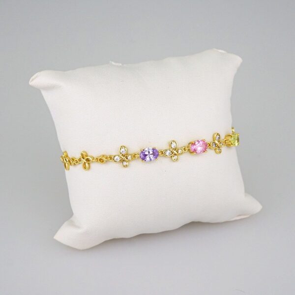 Women Bracelets/ Pulseras Dama/  Zircon Stone/  14K Real Color// B560