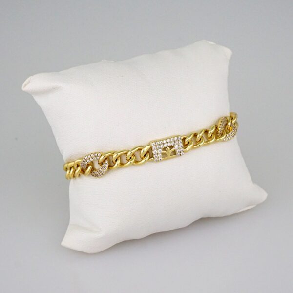 Women Bracelets/ Pulseras Dama/  Zircon Stone/  14K Real Color// B566