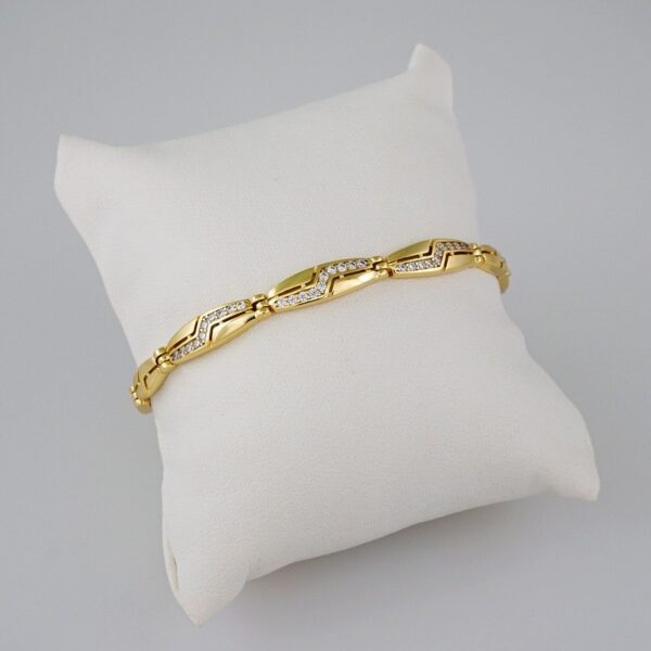 Women Bracelets/ Pulseras Dama/  Zircon Stone/  14K Real Color// B597
