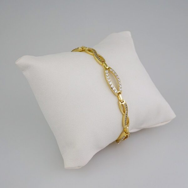 Women Bracelets/ Pulseras Dama/  Zircon Stone/  14K Real Color// B607
