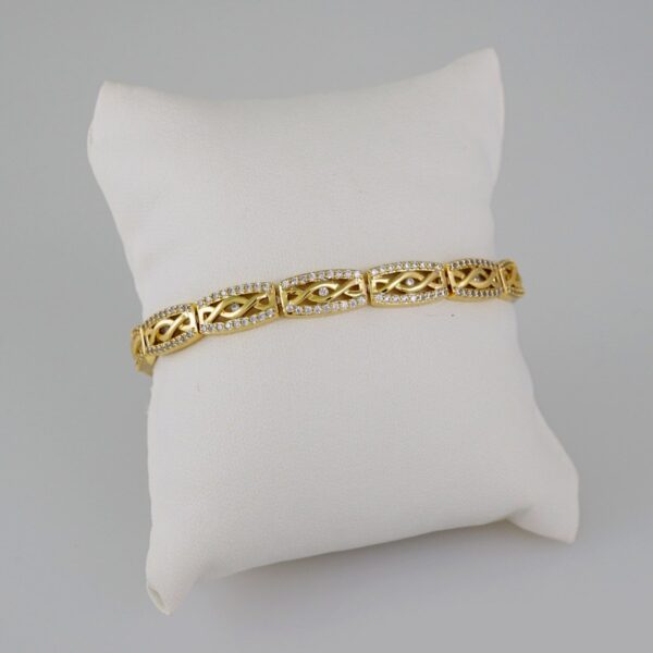 Women Bracelets/ Pulseras Dama/  Zircon Stone/  14K Real Color// B613
