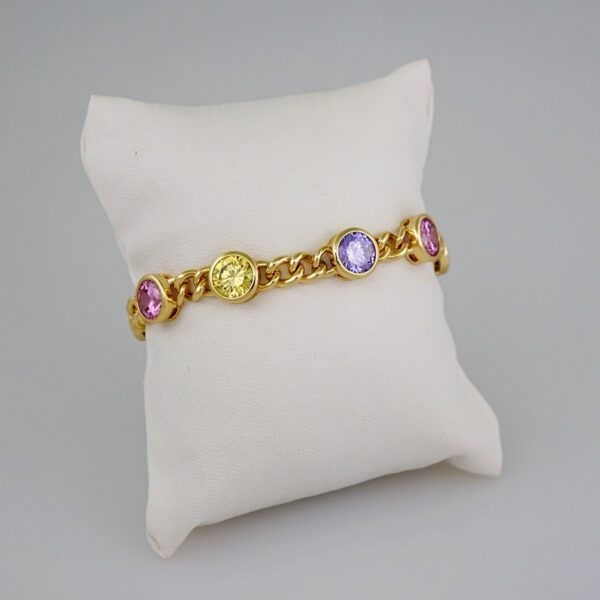 Women Bracelets/ Pulseras Dama/  Zircon Stone/  14K Real Color// B625