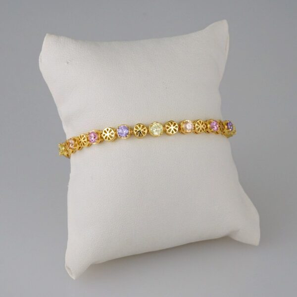 Women Bracelets/ Pulseras Dama/  Zircon Stone/  14K Real Color// B639