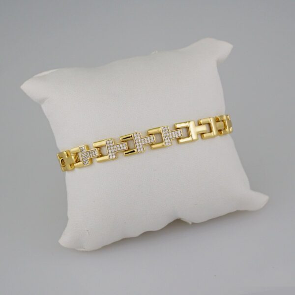 Women Bracelets/ Pulseras Dama/  Zircon Stone/  14K Real Color/  2Cierres// B685