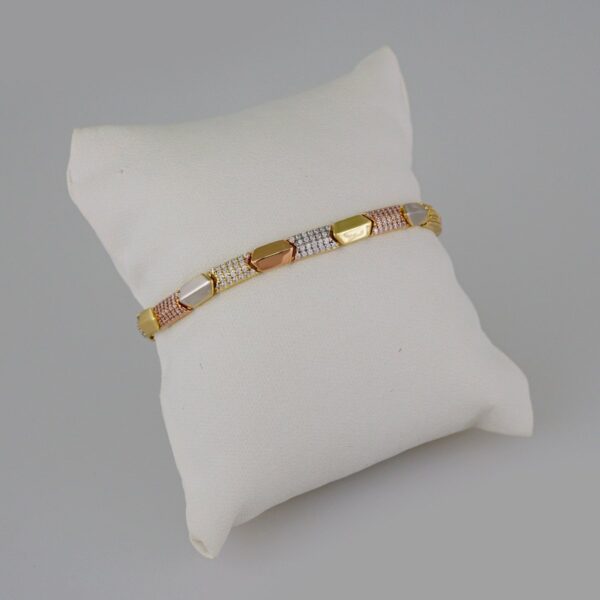 Women Bracelets/ Pulseras Dama/ Zircon Stone/ ThreeTone// B688