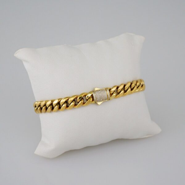 Bracelets/ Pulseras / Zircon Stone/14K Real Color/ 8mm/ Largo 8"// B694