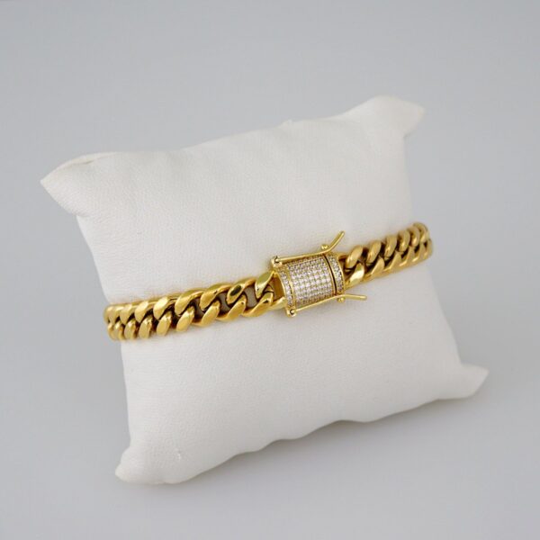 Bracelets/ Pulseras /  Zircon Stone/  14K Real Color/  8mm/ Cierre Original/  Largo 8"// B695