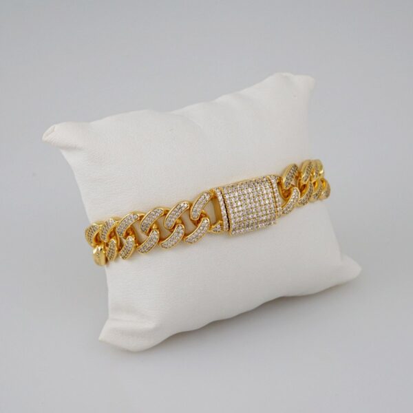 Bracelets/ Pulseras /  Zircon Stone/  14K Real Color/  10mm/ Estilo Monaco// B706