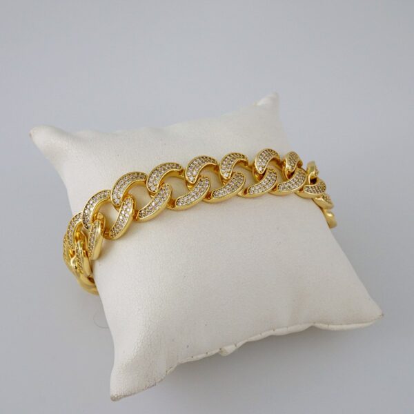 Women Bracelets/ Pulseras Dama/  Zircon Stone/  14K Real Color/ 10mm// B806