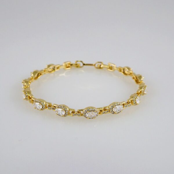 Women Bracelets/ Pulseras Dama/  Zircon Stone/  14K Real Color// B841