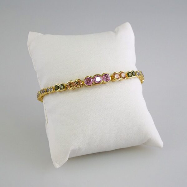 Women Bracelets/ Pulseras Dama/ Zircon Stone/14K Real Color// B846