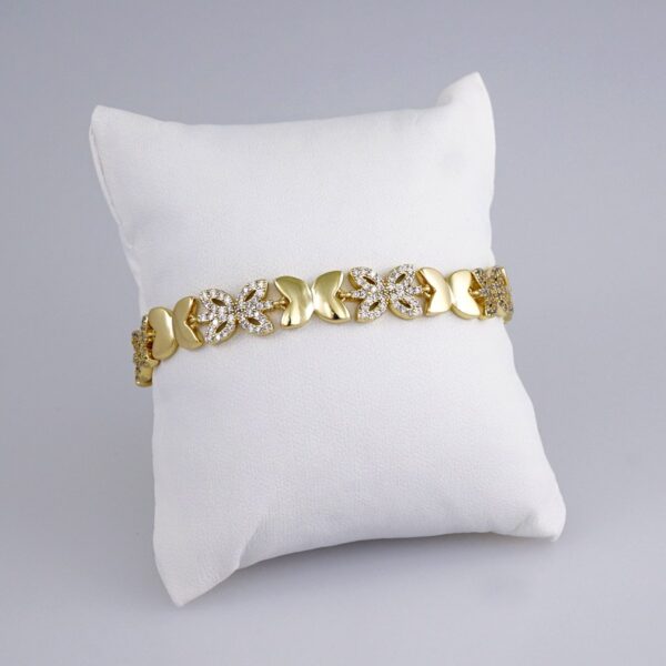 Women Bracelets/ Pulseras Dama/  Zircon Stone/  14K Real Color// B872