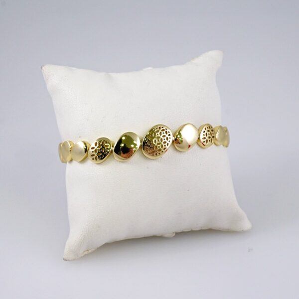 Woman Bracelets/ Pulseras Dama/  Plain/  14K Real Color// B913