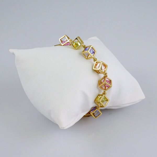 Woman Bracelets/ Pulseras Dama/ Zircon Stone/14K Real Color// B916